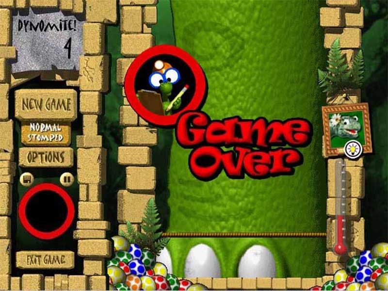 Hình ảnh game over khi trứng rơi xuống quá thấp