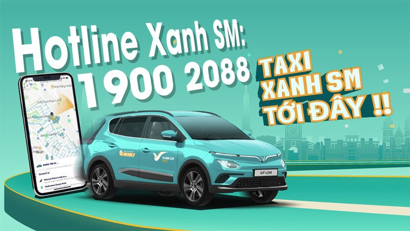 Hình ảnh tổng đài taxi Vinfast (Xanh SM)