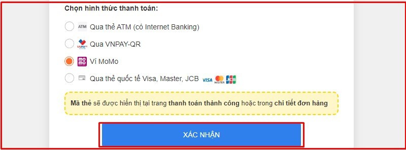 Hình thức thanh toán