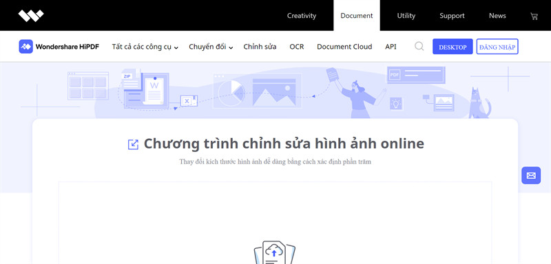 HiPDF: Phóng to ảnh online miễn phí, hỗ trợ tiếng Việt