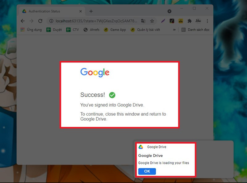 Hoàn tất cài đặt Google Drive