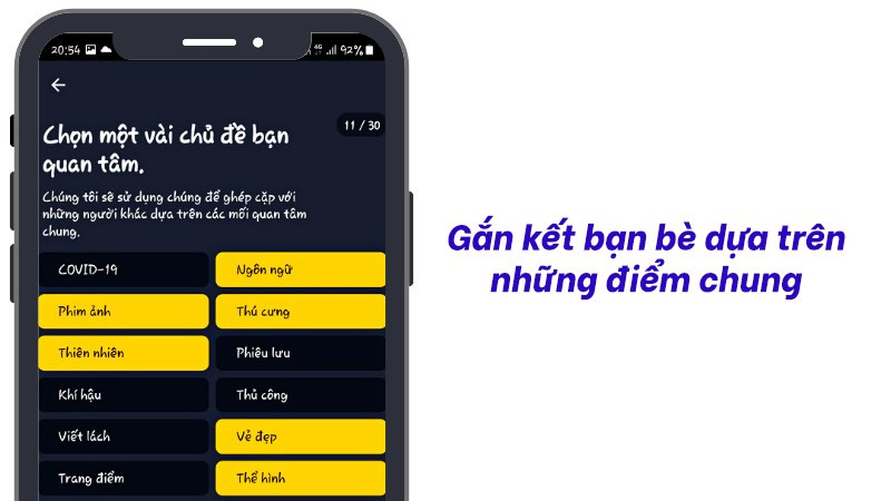 Kết nối bạn bè dựa trên sở thích