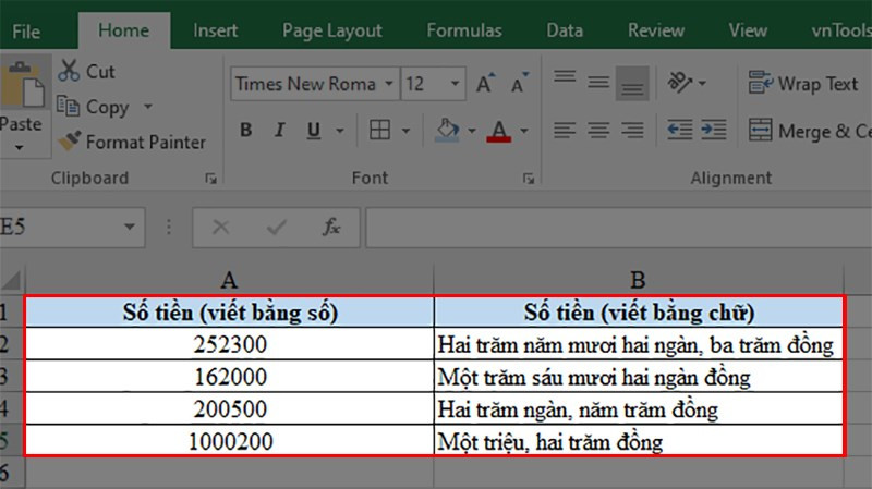 kết quả sau khi chuyển tiền th&agrave;nh số trong Excel