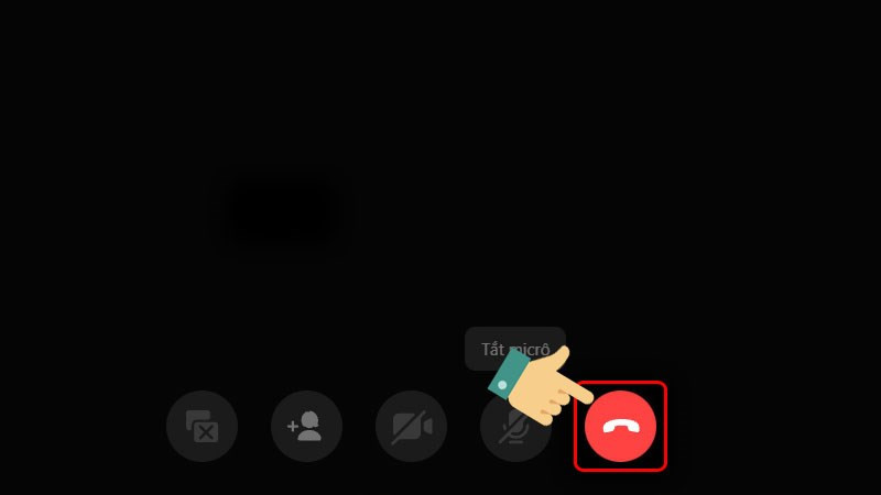 Kết thúc cuộc gọi bằng biểu tượng điện thoại màu đỏ