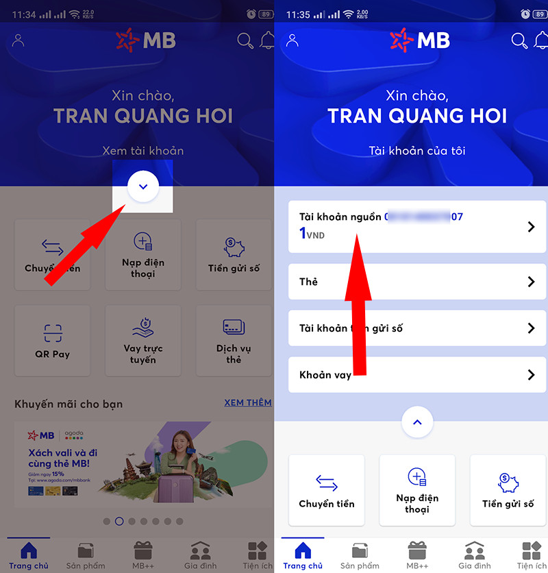 Kiểm tra số dư MB Bank