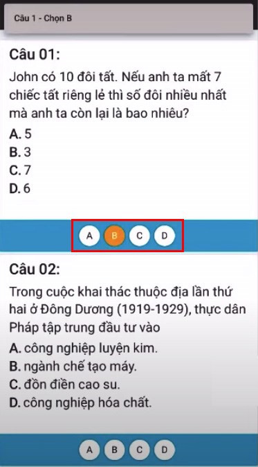 Làm bài trắc nghiệm trên Azota