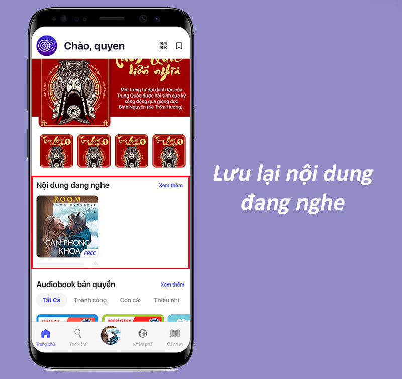 Lưu lại nội dung đang nghe