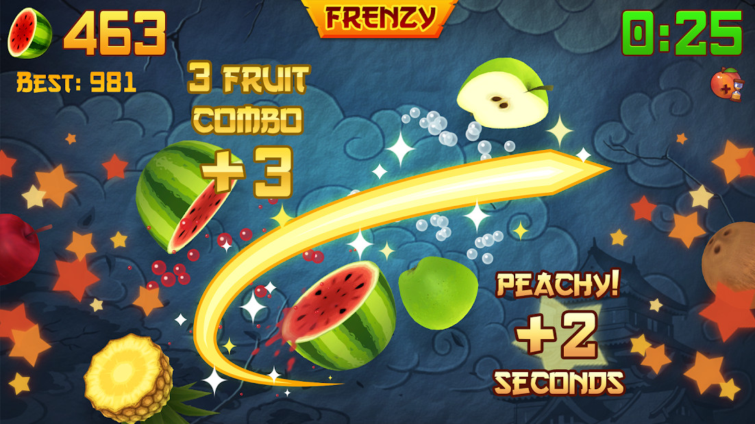 Màn hình chơi game Fruit Ninja