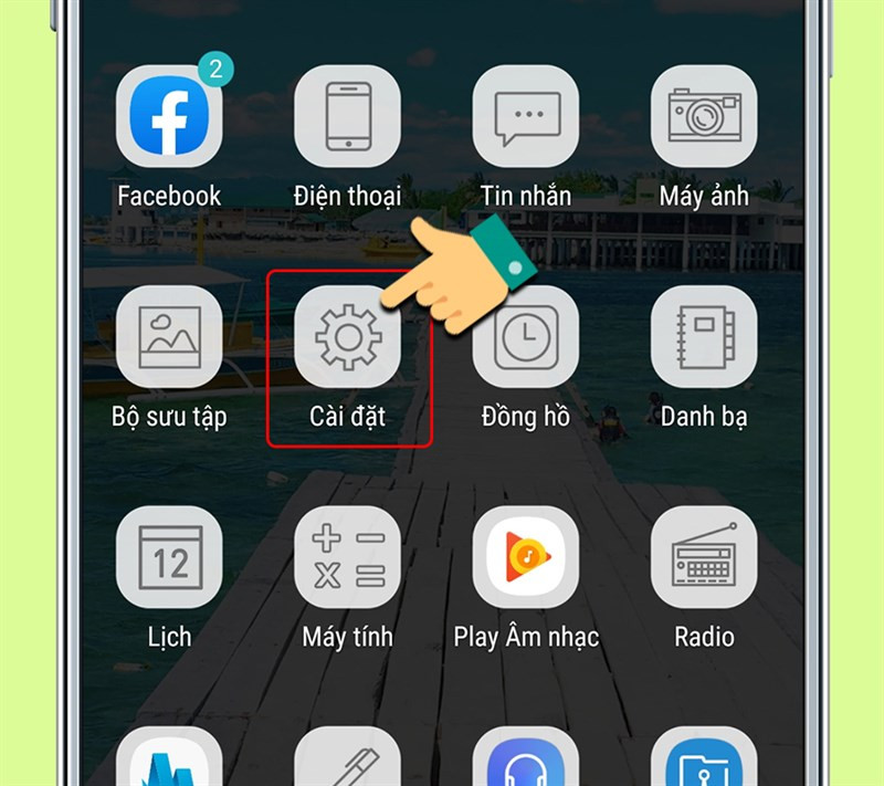 Mở Cài đặt trên điện thoại