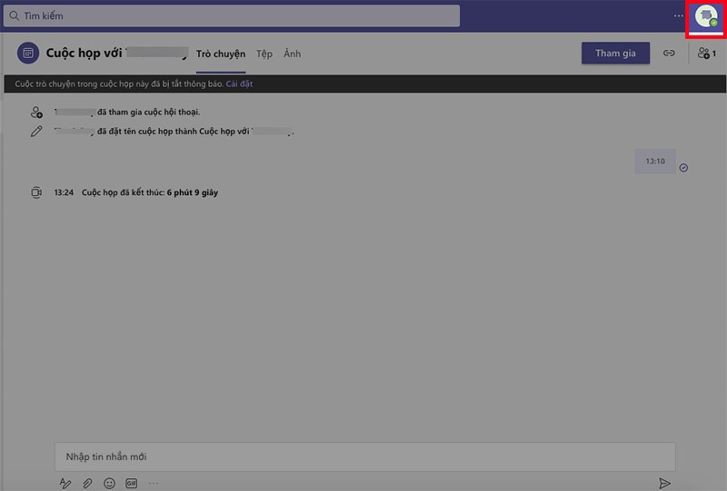 Mở Microsoft Teams và click vào ảnh đại diện