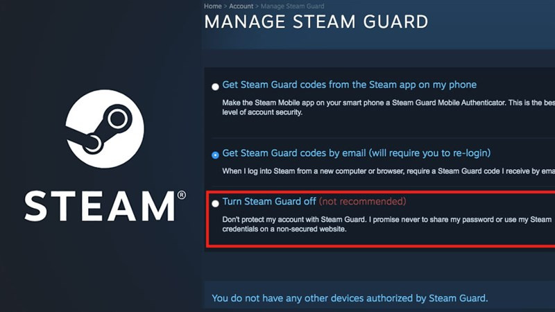 Mô tả cách bật/tắt Steam Guard trên Steam