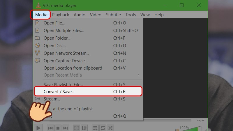 Mở VLC và chọn Media > Convert/Save