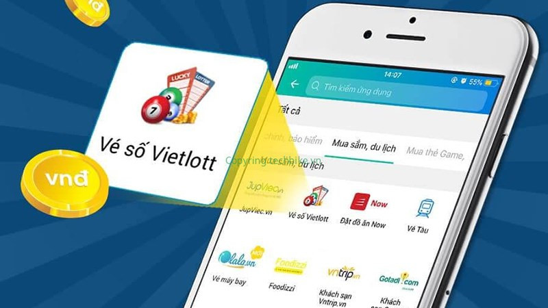 Mua vé số Vietlott online trên điện thoại