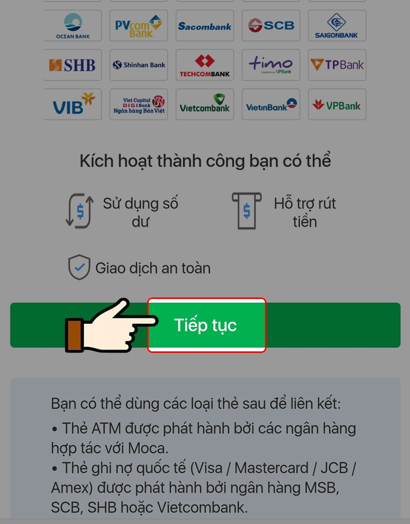 Nhấn chọn Tiếp tục