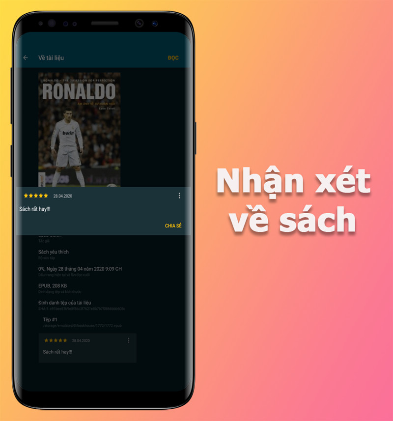  Nhận x&eacute;t s&aacute;ch v&agrave; chia sẻ dễ d&agrave;ng 