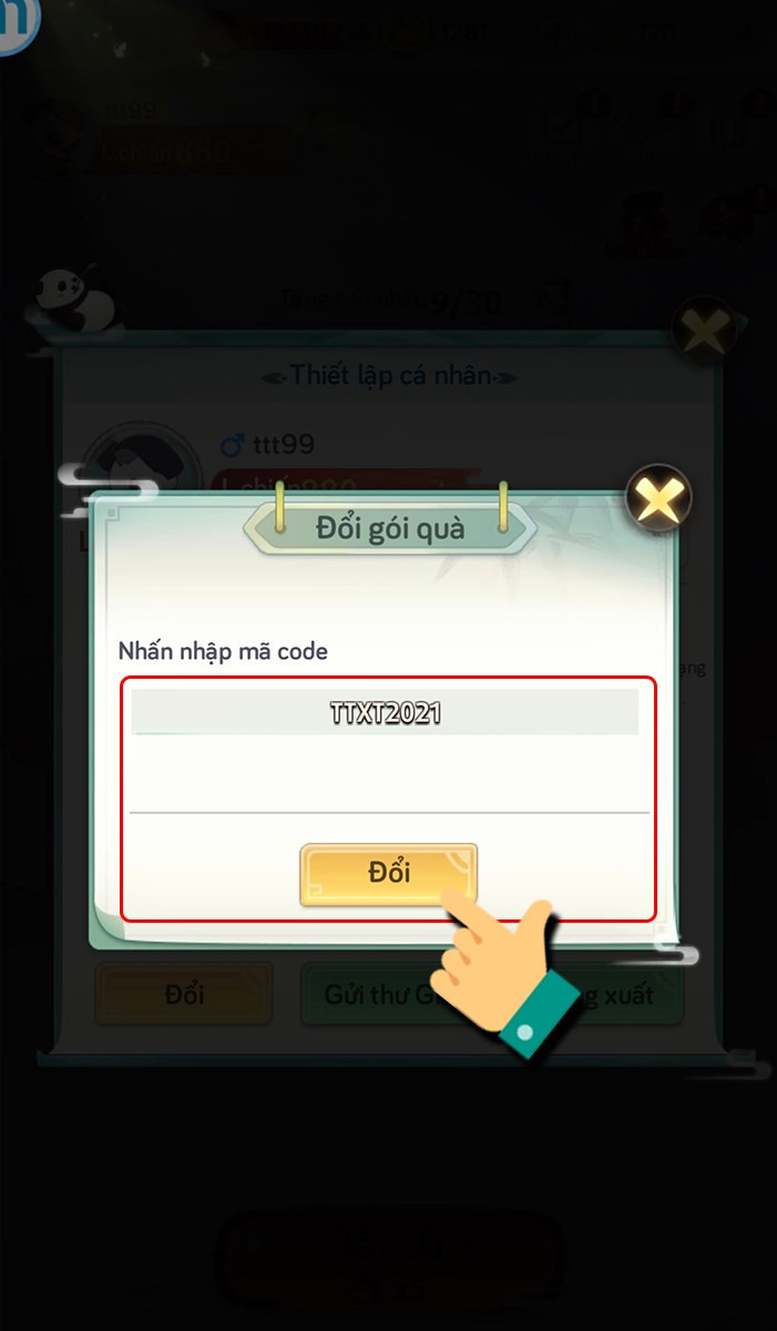 Nhập code bạn có