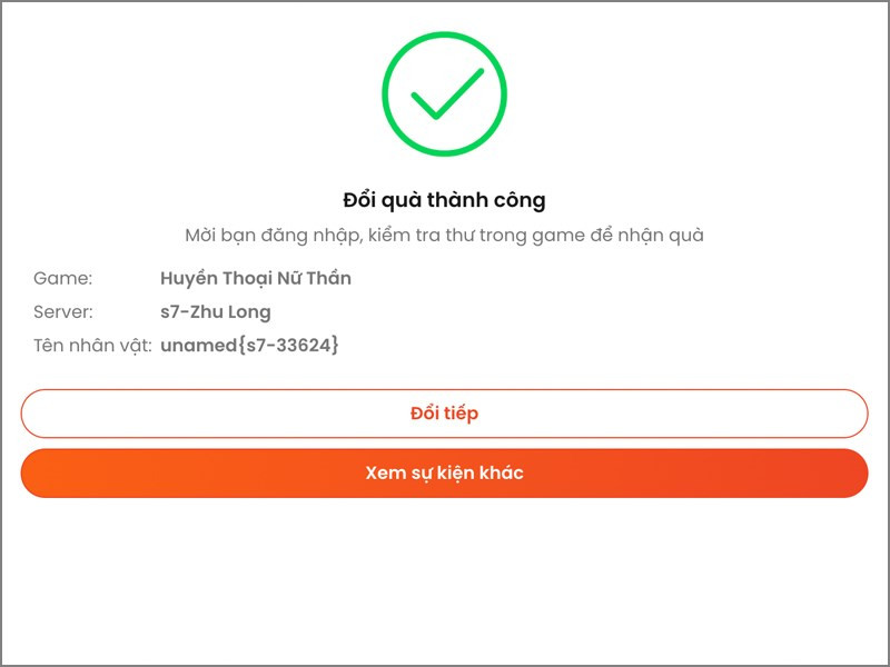 Nhập code th&agrave;nh c&ocirc;ng