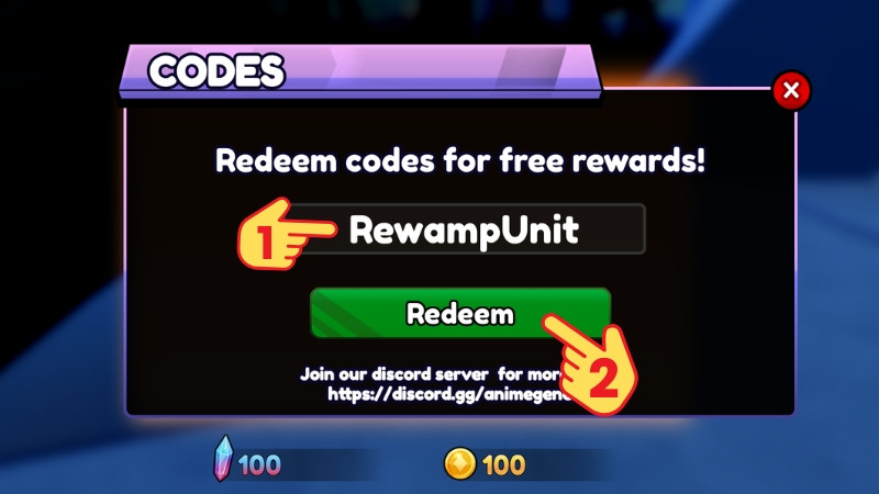 Nhập code và bấm Redeem để nhận quà