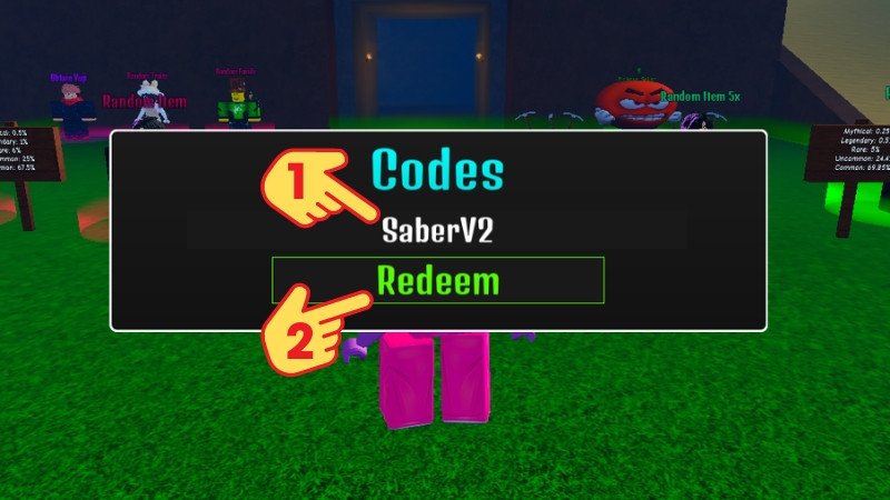 Nhập code và nhấn Redeem