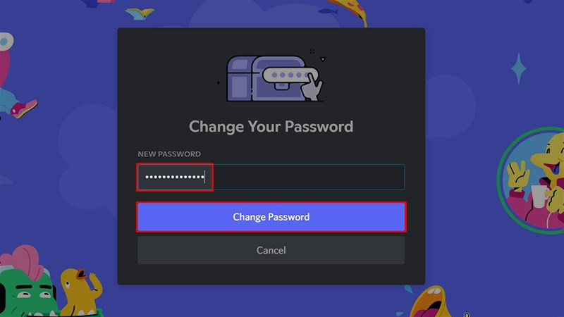 Nhập mật khẩu mới và chọn Change Password