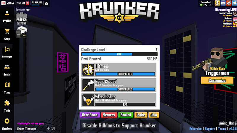 Nhiệm vụ trong game Krunker