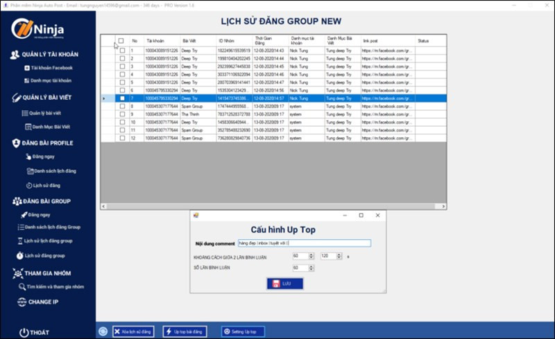 Ninja Auto Post: Phần mềm đăng bài hàng loạt tự động trên Facebook