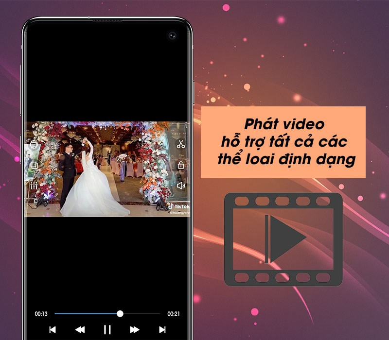 Phát video hỗ trợ tất cả các thể loai định dạng và chỉnh sửa âm thanh video dễ dàng