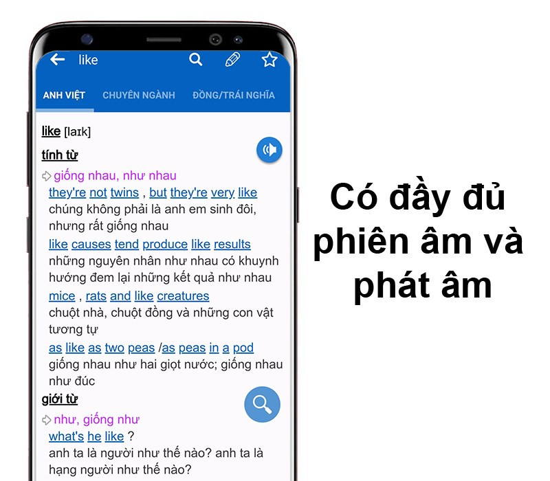 Phiên âm và phát âm trên TFlat Offline