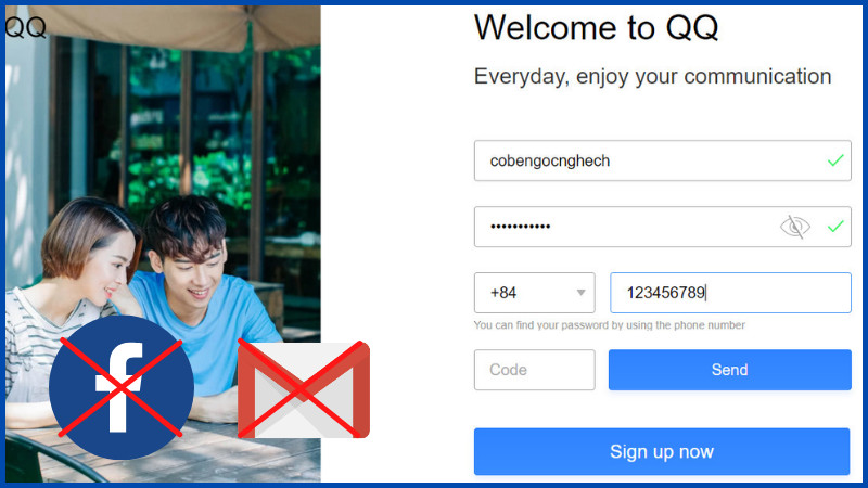 QQ chỉ cho phép đăng ký bằng số điện thoại