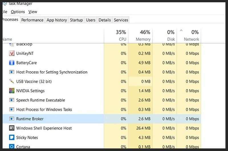 Runtime Broker là gì? Cách khắc phục lỗi Runtime Broker chiếm dụng RAM cao