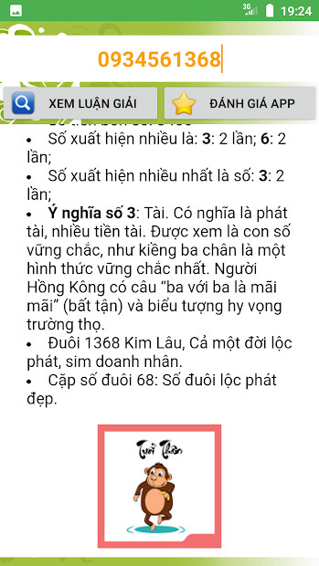 Screenshots Bói Sim Số Điện Thoại