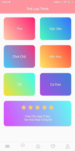 Screenshots Thính Độc: Ứng dụng cung cấp câu thả thính hay, độc lạ