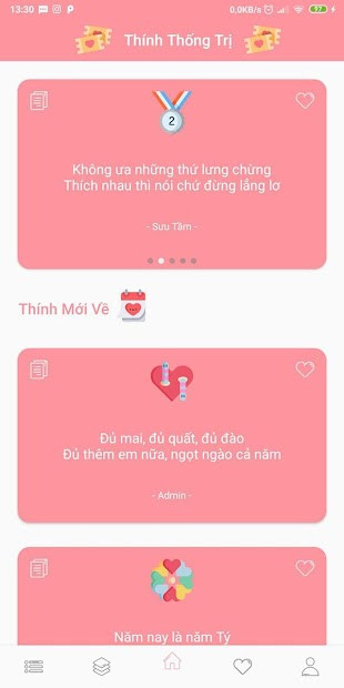 Screenshots Thính Độc: Ứng dụng cung cấp câu thả thính hay, độc lạ