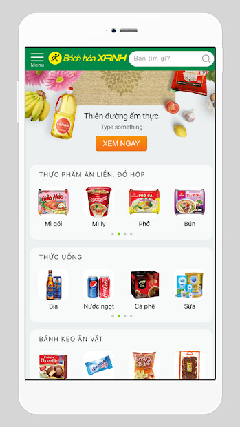 Screenshots Ứng dụng Bách Hoá Xanh