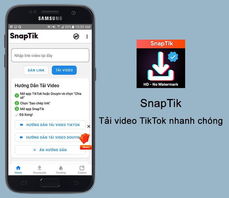 SnapTik: Tải video TikTok không logo