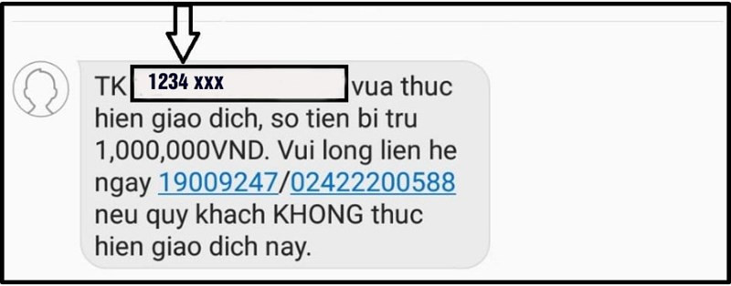 Số t&agrave;i khoản BIDV nằm trong &ocirc; được khoanh