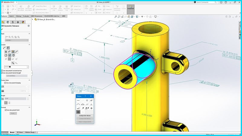 Solidworks tích hợp nhiều tính năng mạnh mẽ