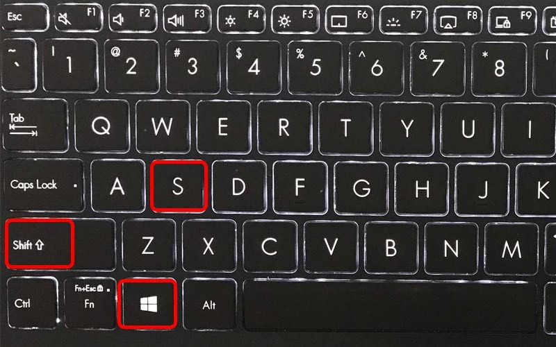 Sử dụng phím tắt Windows + Shift + S