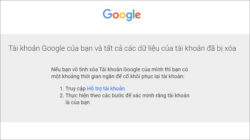 Tài khoản đã xóa