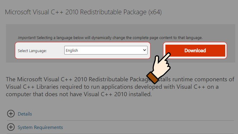 Tải Microsoft Visual C++ Redistributable