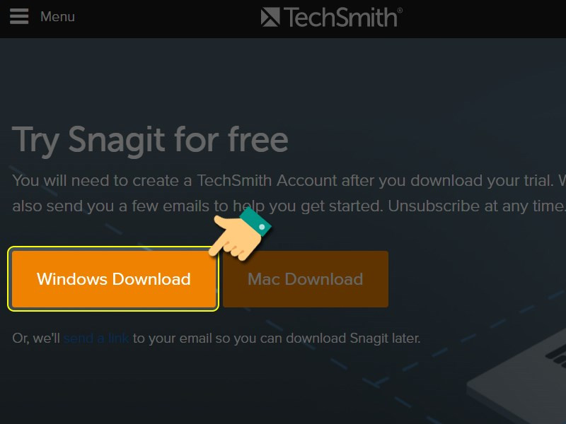 Tải Snagit từ trang chủ TechSmith