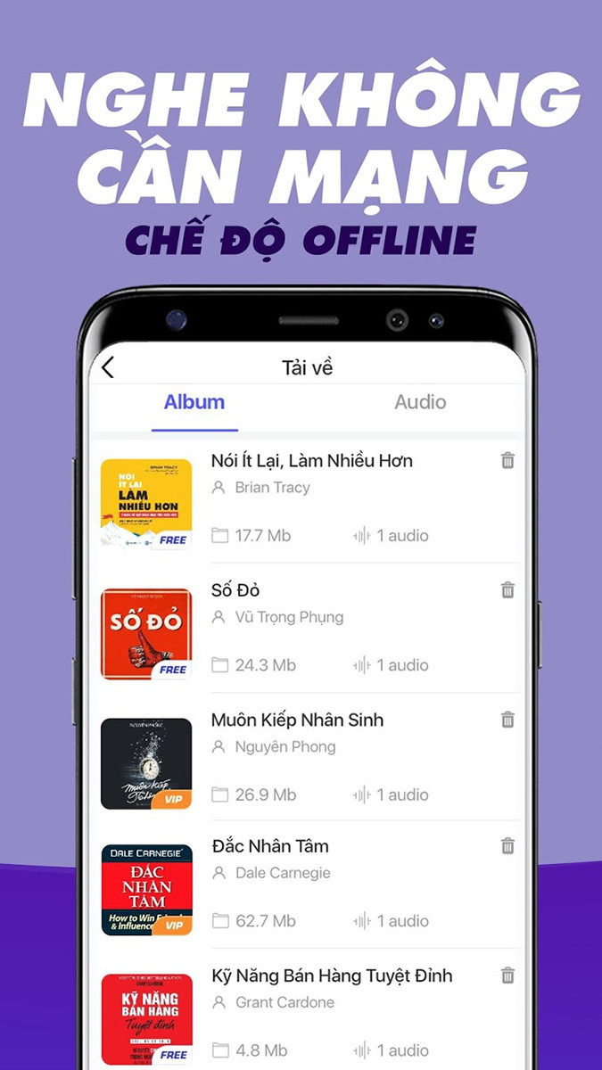 Tải về nghe offline, kh&ocirc;ng cần kết nối mạng