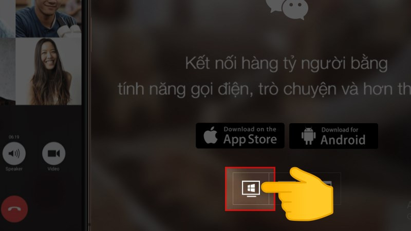 Tải WeChat trên trang chủ