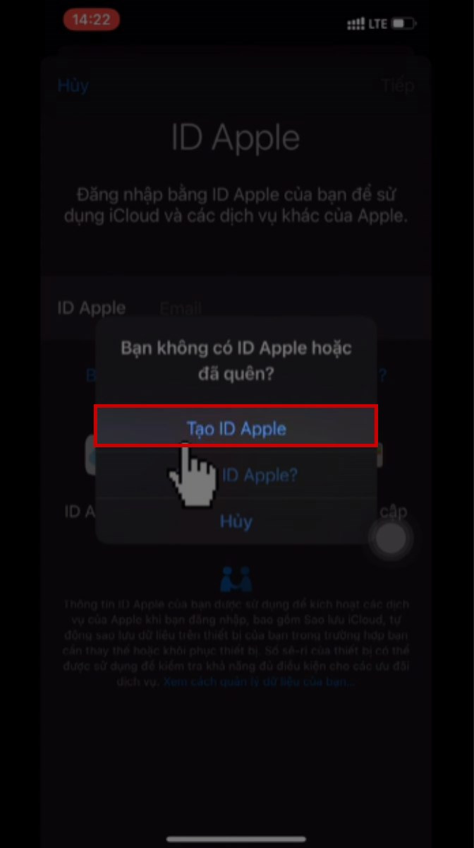 Tạo ID Apple mới trên iPhone