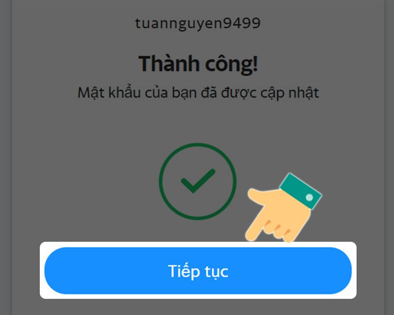 Thay đổi mật khẩu thành công