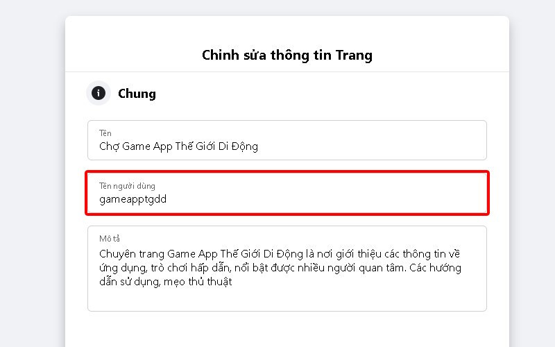 Thay đổi tên người dùng