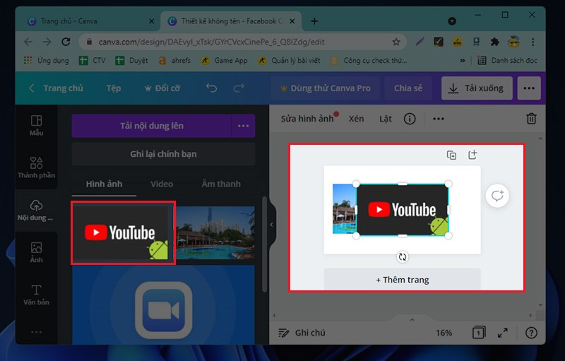Thêm ảnh vào Canva 
