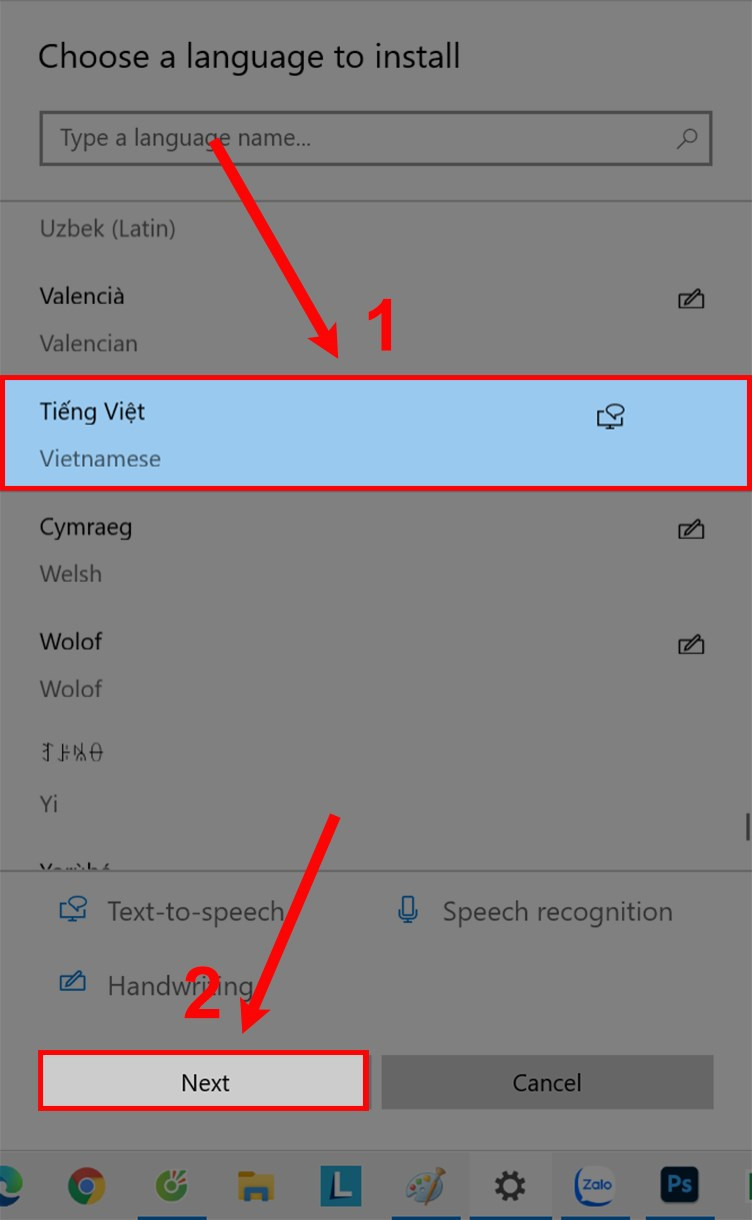 Thêm ngôn ngữ mới trên Windows 10