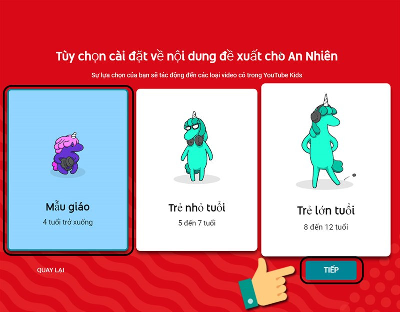 Thiết lập nội dung xem trên YouTube Kids