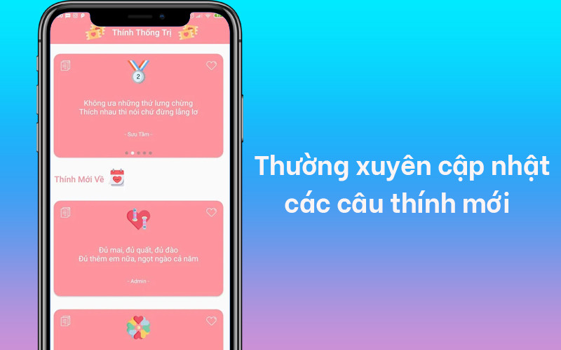 Thường xuyên cập nhật các câu thính mới, hot trend